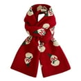 thumbnail image 1 of Bufandas para mujer con estampado de muñeco de nieve navideño, alargadas, de punto cálidas y a la moda, de poliéster, 1 of 3
