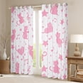 thumbnail image 2 of Manfei Kawaii Pink Kitten Curtains Pack of 2 (42x84 Each) for Kids, Cute Cartoon Cat Animal Curtains Blackout, Musical Note Melody Bedroom Curtains, Window Curtains Room Decor, 2 of 6