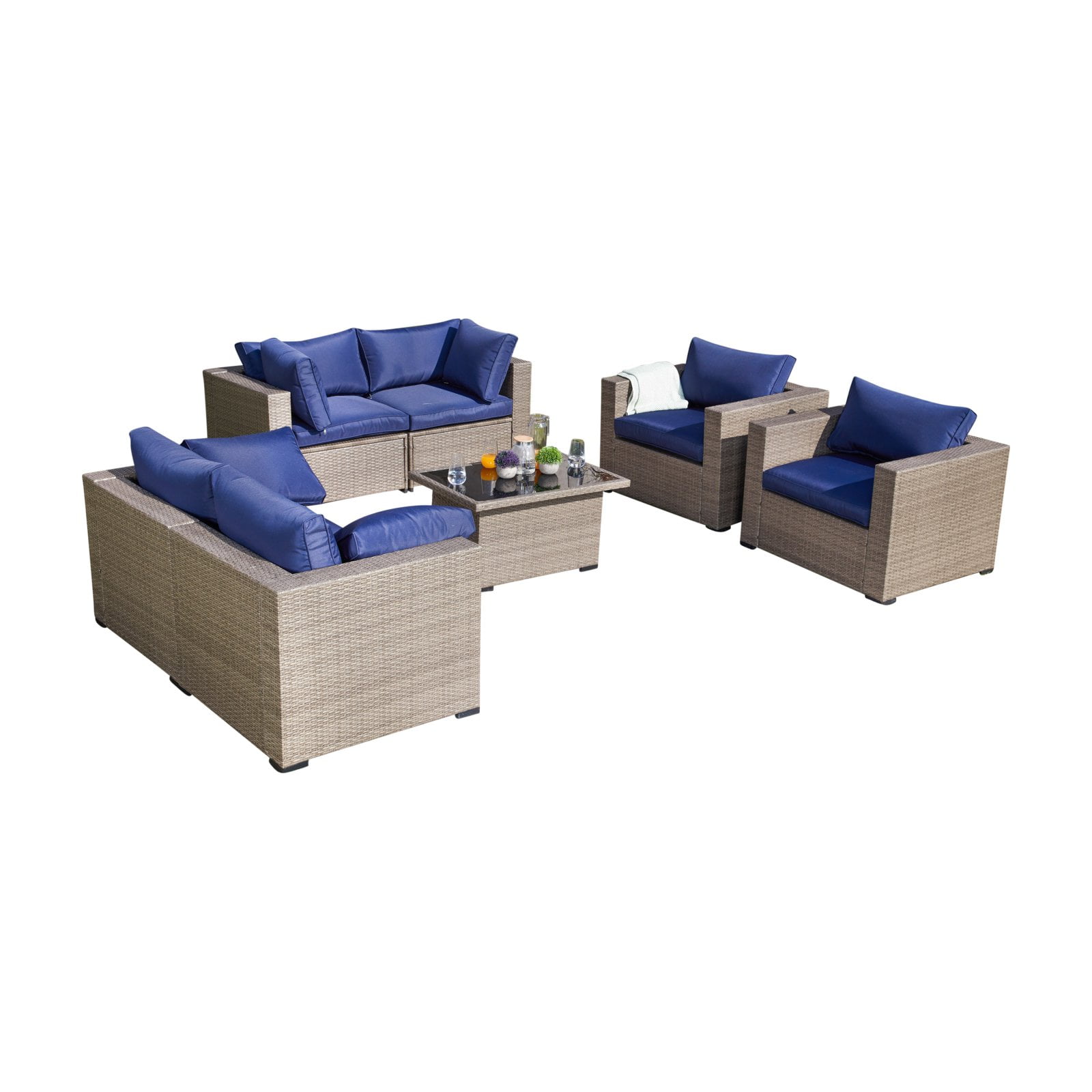 Every Season All Weather Wicker 7 Piece Patio Sectional Conversation