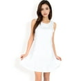 thumbnail image 4 of Women's Sleeveless Ruffle Hem Textured Shift Dress- White,Large, 4 of 7