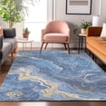 thumbnail image 7 of Addison Rugs Mayfield Premium Machine Washable Transitional Abstract Blue Rectangle Rug, 3' X 5' Machine Washable Transitional Abstract Blue Oversized Sherpa Throw Blanket, 7 of 7