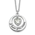 thumbnail image 6 of Sterling Silver Rhodium-plated Cubic Zirconia Heart Love You Mom with 2in Extender Necklace, 6 of 6