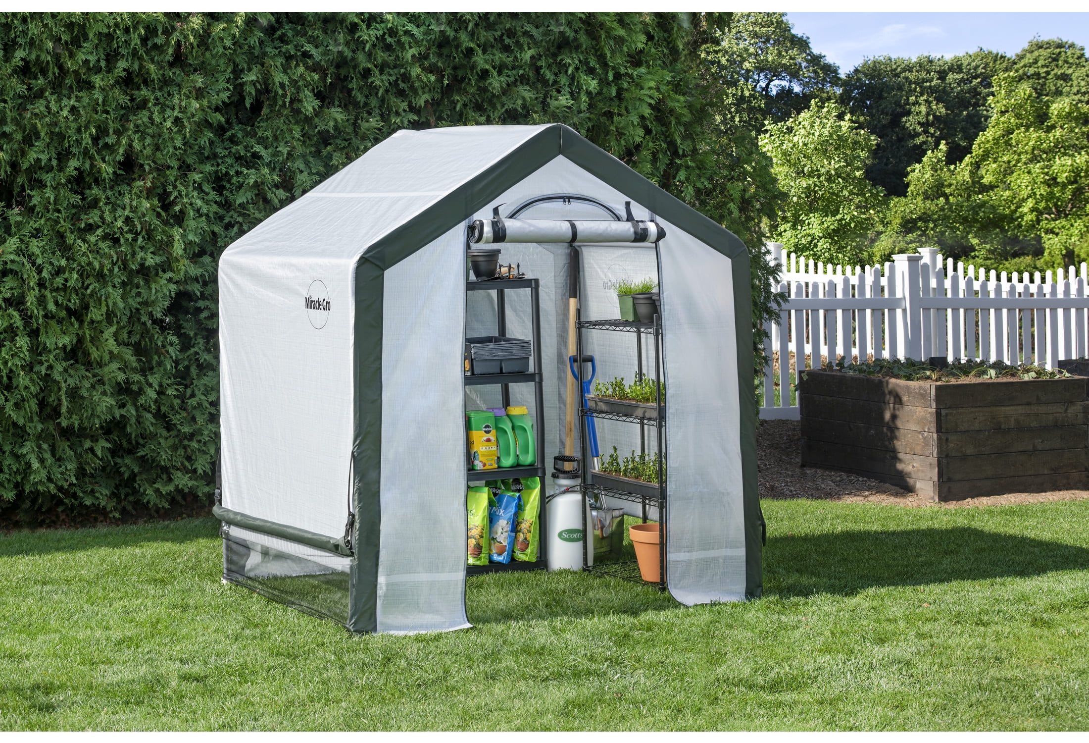 Miracle-Gro 4 x 6 x 6 ft White Greenhouse