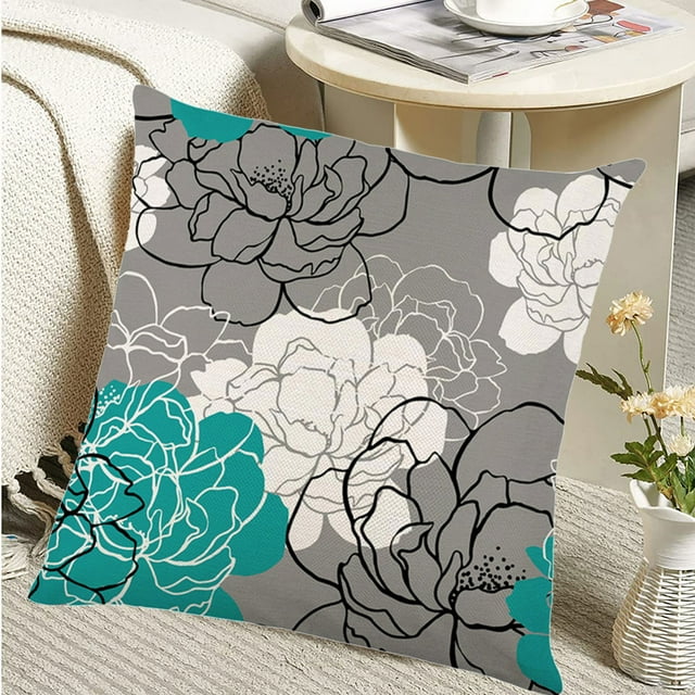 Fwttom Summer Style Pillowcase Natural Style Pillowcase Suitable for Living Room Sofa Car Seat Size Is 17.71X17.71 Inches