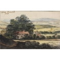 thumbnail image 2 of Peter Tillemans 18x13 Black Ornate Wood Framed Double Matted Museum Art Print Titled - From Hampstead (1730), 2 of 5