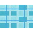 thumbnail image 1 of Ahgly Company Indoor Rectangle Patterned Bright Turquoise Blue Area Rugs, 2' x 4', 1 of 6