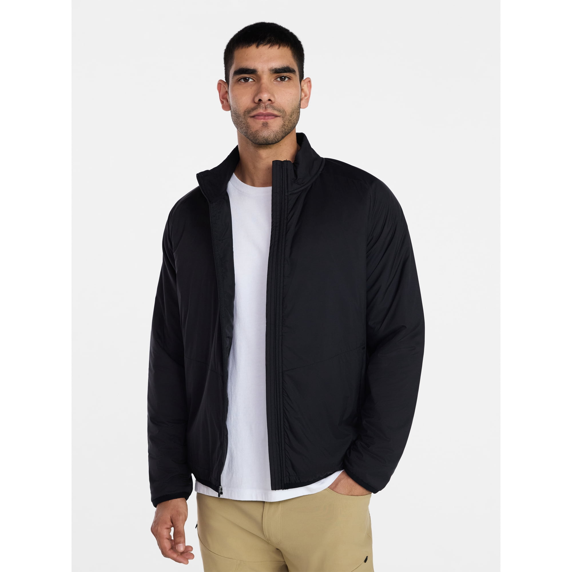 Ozark Trail Men's and Big Men's Light Insulated Nylon Zip Jacket, Sizes S-3XL