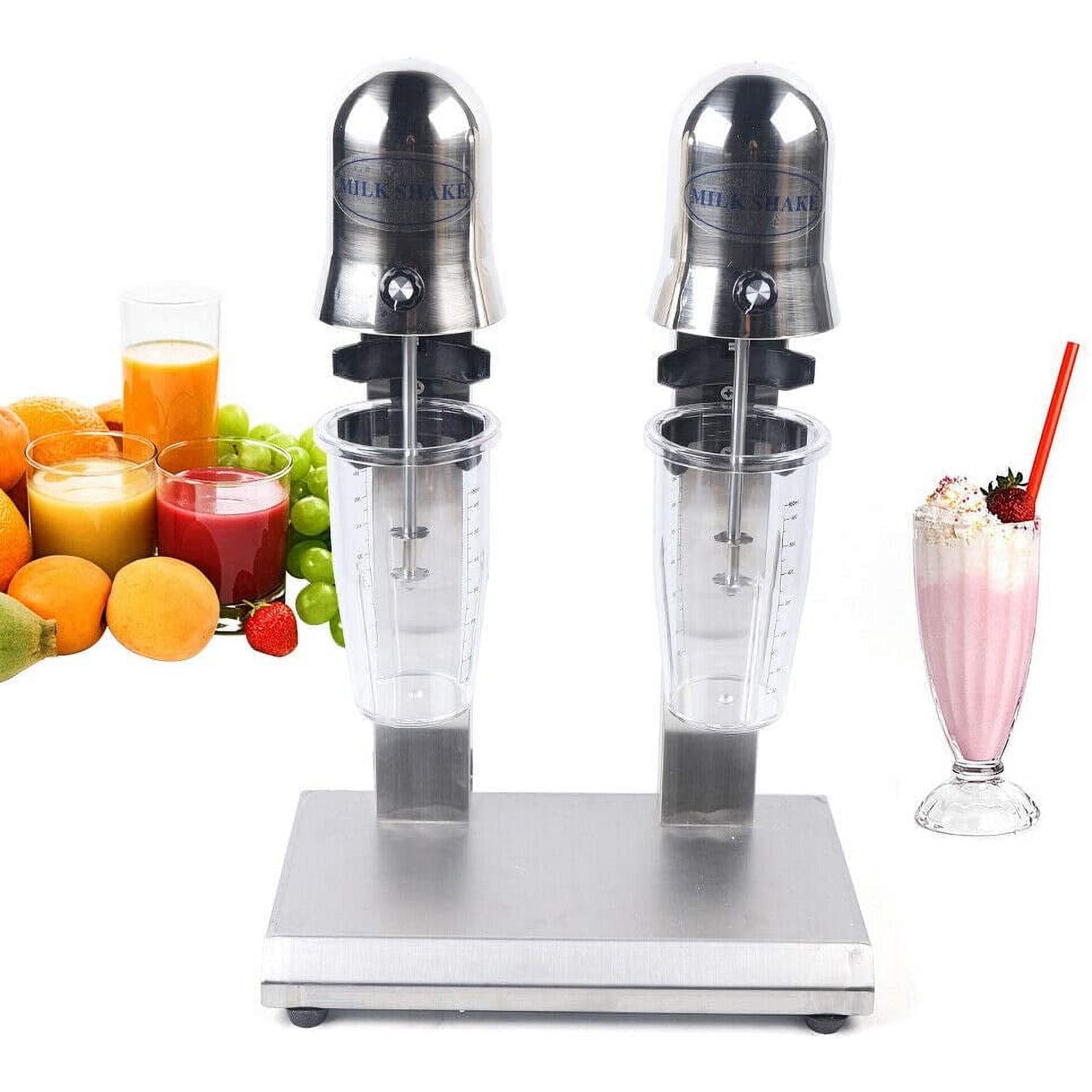 Electric Milk Shaker 110V 60HZ 560W Commercial Stainless Steel Drink Mixer Machine Smoothie Malt Blender 9.72KG with 2 Speed Adjustable for Home Shop (Double Head)