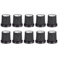 thumbnail image 1 of 10 Piezas de Perilla de Eje de 6 mm para Pedal de Efecto de Altavoz, Perilla de Potenciómetro Negra y Blanca, 1 of 3