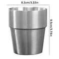 thumbnail image 2 of YiBai Metal Cups for Drinking, Wine Glasses, Stainless Steel Double-layer Beer Mug Hot Pot Tableware Barbecue Anti-scald Tea Cup(Silver,A), 2 of 2