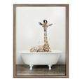 thumbnail image 2 of Kate and Laurel Blake Giraffe 2 in Tub Color Framed Printed Glass Wall Art by Amy Peterson Art Studio, 18x24 Gold, Decorative Zoo Animal Art for Wall, 2 of 7