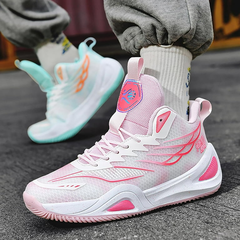 High Top Womens Mens Basketball Shoes Breathable Non Slip Outdoor