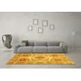 thumbnail image 3 of Ahgly Company Indoor Round Abstract Yellow Modern Area Rugs, 7' Round, 3 of 4