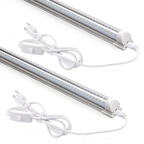 Barrina LED Shop Lights 2FT, 20W 3000LM 5000K, T8 LED Light Fixture, Clear Cover, Ceiling and Utility Shop Light, Linkable Tube Lights for Room, Gara