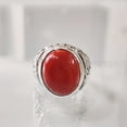 thumbnail image 4 of Coral Mans Ring, Natural Red Coral Ring, Unisex Ring, Silver Jewelry, 925 Silver Ring, Birthday Gift, Heavy Mens Ring, Arabic Design, Ottoman Style Ring, Christmas, Turkey Mens Signet Ring, 4 of 5