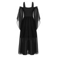 thumbnail image 2 of YONGHS Halloween Gothic Dress for Girls Lolita Princess Lace Up Cold Shoulder Dress Medieval Cosplay Costume Black 8, 2 of 7