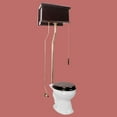 thumbnail image 2 of Renovator's Supply High Tank Pull Chain Toilet with Antique Dark Oak Finish Tank and Round Bowl, 2 of 9