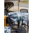 thumbnail image 5 of Outdoor Tablecloth with Umbrella Hole for Patio/Picnic/Party/Camping, Navy Blue Monstera Deliciosa Waterproof Table Cloth Square Cover Washable, Summer Botanical Tropical (60"x 60"), 5 of 9