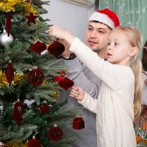 28 Pcs White Velvet Christmas Ornaments Set, Flocked Shatterproof Decorative Hanging Balls and Assorted Shapes, Elegant Holiday Baubles for Christmas Tree, Party and Home Decorations