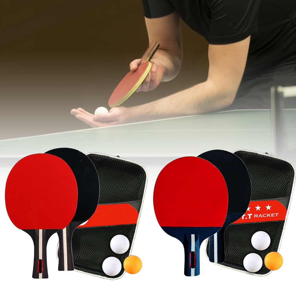 Table Tennis Paddle Pingpong Bat Set Table Tennis Handle Pingpong Training Bat Rubber Racket for Improving Table Tennis