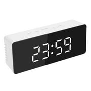 Multi Functional Mirror Alarm Clock Digital Led Screen Bedside Night Light Brightness Adjustable Temperature Display Desktop Clock