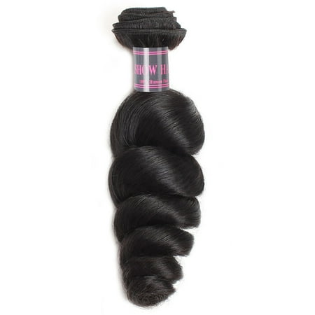 Allove Peruvian Virgin Hair Loose Wave Weave Bundles 1 Bundle 14