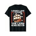 thumbnail image 1 of Christopher Columbus Italian Happy Columbus T-Shirt "LOOKS LIKE I FOUNF THE LAND OF THE " Graphic Tee Casual Crew Neck Short Sleeve, Machine Washabl, Daily Wear, All Season, 1 of 7