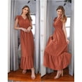 thumbnail image 4 of Audvoi Women's Boho Dress Short Sleeve Tiered Maxi Smocked Cocktail Dress, 4 of 11