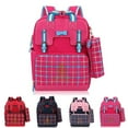 thumbnail image 2 of Girls Backpack Checked Large Capacity School Bag Travel Backpack with Pen Pouch, 2 of 8