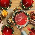 thumbnail image 5 of Merry Christmas Themed Party Supplies, 97 Piece All-in-One Holiday Tableware Kit, Xmas Dinnerware Set with Plates, Napkins, Forks & Tablecloth for 24 Guests, Festive Decor for New Year Dinner, 5 of 7