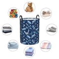 thumbnail image 4 of Sikiie Blue Bus Print Round Dirty Clothes Basket, Waterproof Standing Foldable Storage Basket, for Laundry Room, Bedroom, Bathroom Storage-Medium, 4 of 6