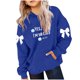 thumbnail image 1 of Camiseta de manga larga con lazo para niños, cuello redondo liso, parte superior lisa, adecuada para niños y niñas, sudadera con capucha para niñas, parte superior de poliéster, 1 of 6