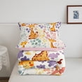 thumbnail image 5 of Kawaii Giraffe Bedding Set,Cartoon Giraffe Floral Comforter Set,Cute Colorful Flower Quilt Bed Set Wildlife Animal Print Down Comforter with 1 Pillowcase, 5 of 7