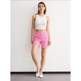 thumbnail image 3 of Checked High-Waist Elastic Waist Shorts, 3 of 5
