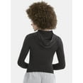 thumbnail image 3 of No Boundaries Women's Stretch Cotton Rib Fitted Zip Hoodie, Sizes XS-3XL, 3 of 5
