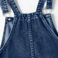 thumbnail image 6 of Staki Girls' Denim Overalls Girls' Casual Sleeveless Jumpsuits Spaghetti Strap Loose Romper Long Pants with Pockets 8-14Y(Blue,9-10 Years), 6 of 9