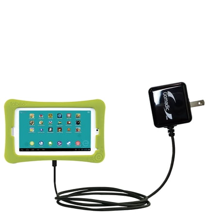Gomadic Intelligent Compact AC Home Wall Charger suitable for the Tabeo Tabeo 7 - High output power with a convenient, foldable plug design - Uses Tip