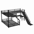 thumbnail image 6 of L-Shaped Twin XL over Queen Bunk Bed with Twin Size Loft Bed, Metal Triple Bunk Bed with Slide and USB Ports, Space-saving and Noise-free Design, Black, 6 of 10