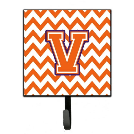 

Carolines Treasures CJ1062-VSH4 Letter V Chevron Orange and Regalia Leash or Key Holder 7Hx4.25W multicolor