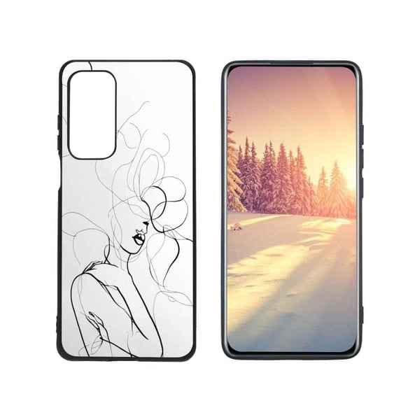 Compatible with Motorola MOTO Edge 5G UW Phone Case, Line-Art-Feminine-Aesthetic-Feminist-Minimalistic-Art Case Men Women, Flexible Silicone Shockproof Case for Motorola MOTO Edge 5G UW