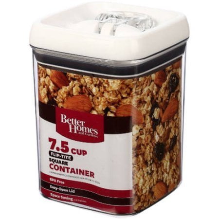 Better Homes & Gardens Flip-Tite Square Food Storage Container, 7.5-cup