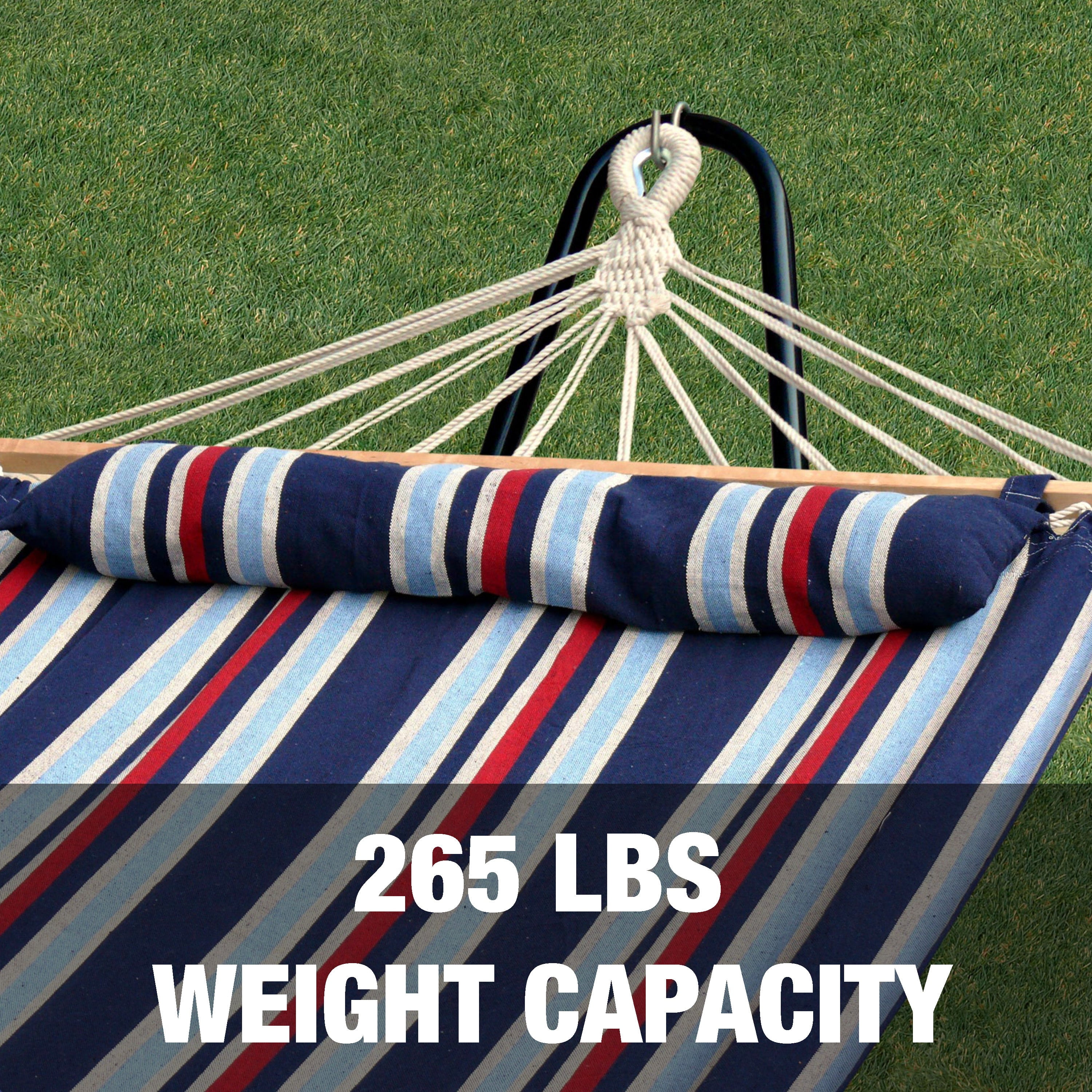 Bliss Hammocks 48-in. Wide Caribbean Hammock W/ Pillow & Hanging Hardware, 265 Lb. Capacity - Patriot Stripe