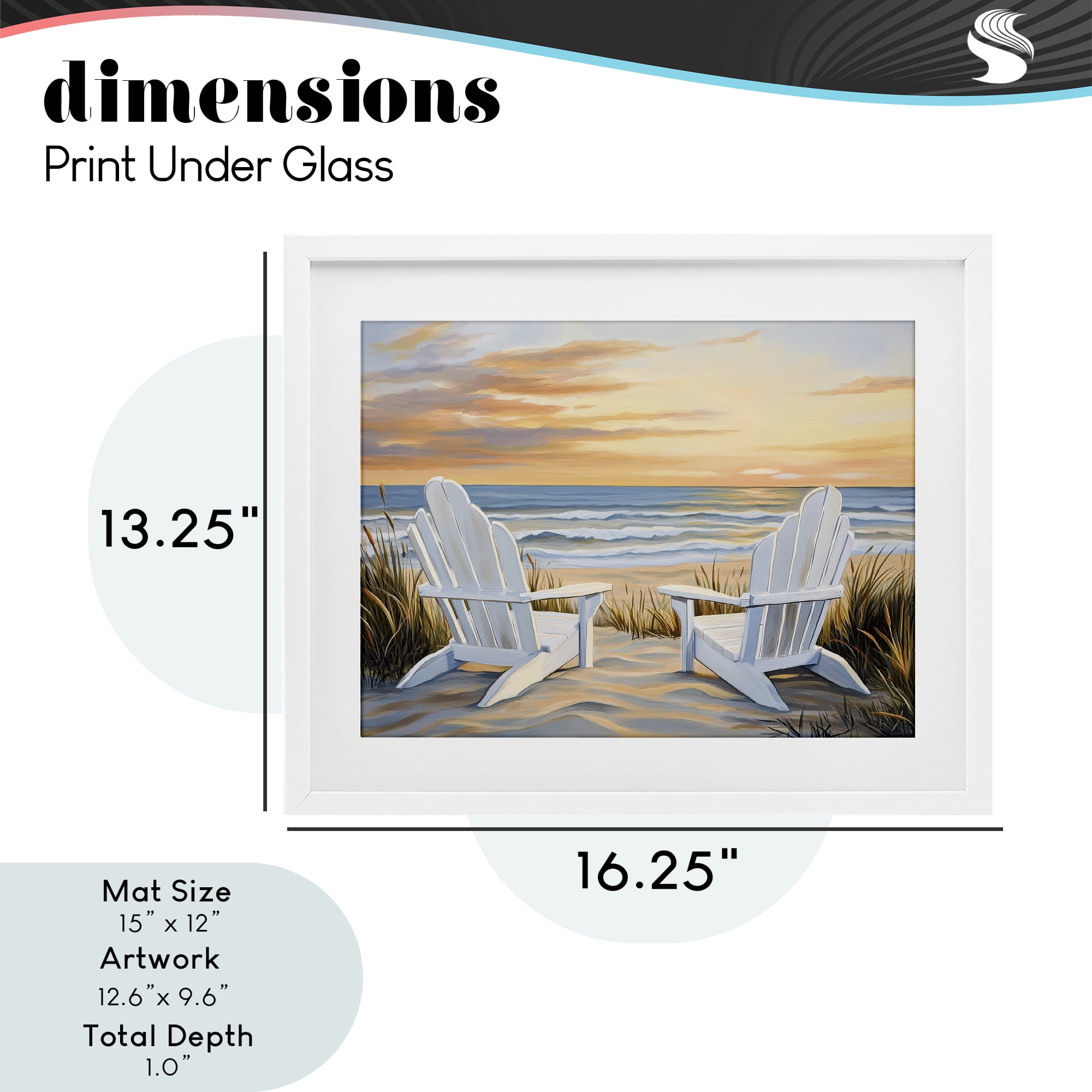 Stupell Industries Wave Watching Spot at Sunset White Framed Print Under Glass, design by Petal Prints Design