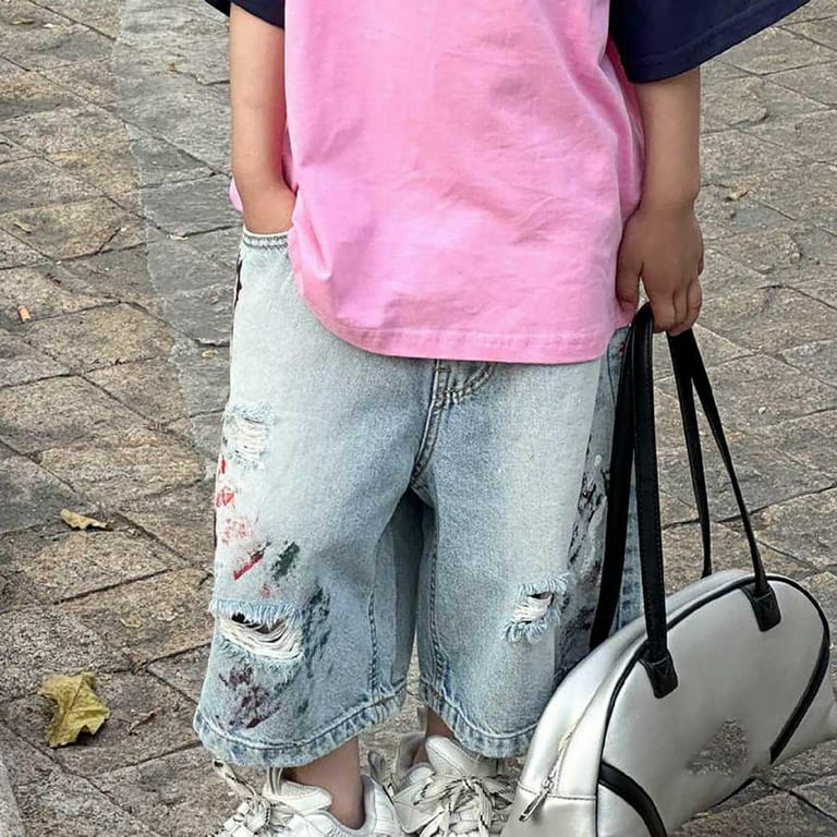 RMGVDSD Boys Shorts Boy Baggy Jorts Elastic Waist Wide Leg