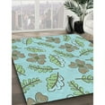 thumbnail image 2 of Ahgly Company Indoor Square Patterned Blue Lagoon Blue Area Rugs, 3' Square, 2 of 6