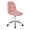 Pink, variant on VECELO Home Office Chair Wide Seat with Solid Back, Ergonomic PU Leather Desk Chair Vanity Chair with Wheels, Modern Computer Chair for Home Office, Pink