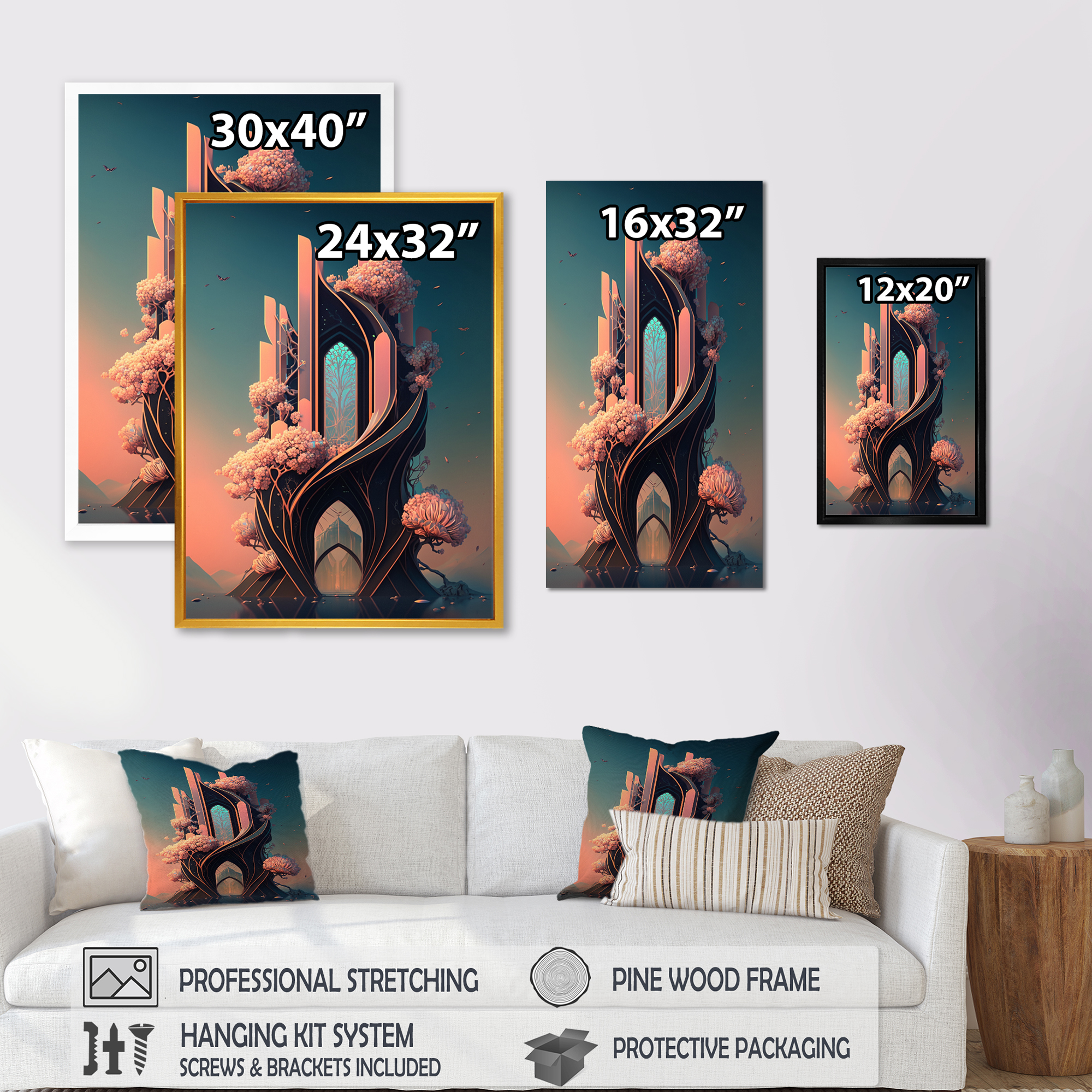 Designart Futuristic Architectural Building IV Canvas Wall Art