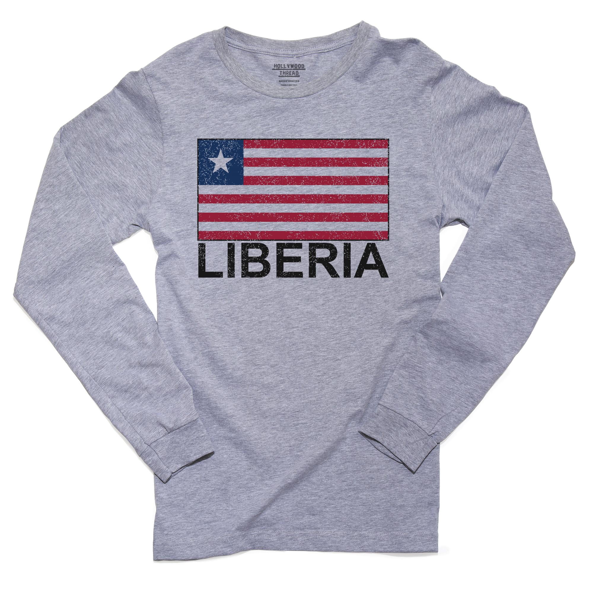 Liberia Flag - Special Vintage Edition Men's Long Sleeve Grey T