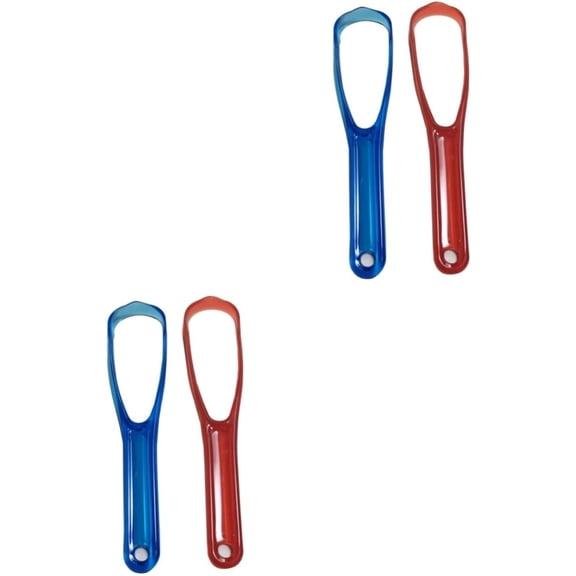 4 Pcs Cleaning Tools Plastic Cleaner Hand Squeegee Tongue Scratcher Tongue Scrap Tool Flexible Tounge Scraper Tongue Cleaner Tongue Brush Tongue Scraper Detergent Metal Health Care