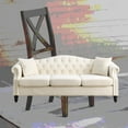 thumbnail image 2 of Modern Beige Velvet 3-seater Sofa with Solid Wood Frame (W834S00065), 2 of 20